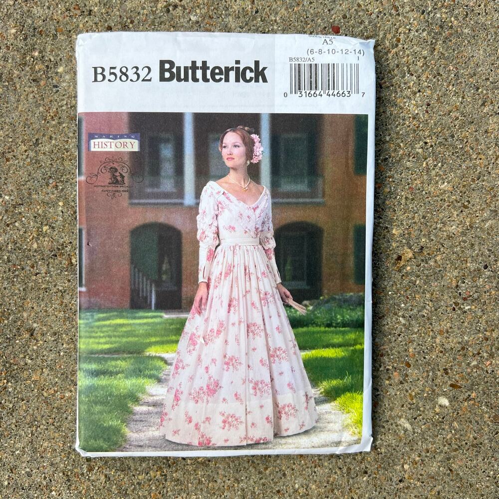 Butterick Size 6-14 B5832 Historical Civil War Gown Nancy Farris Thee Pattern